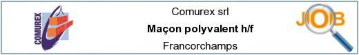 Vacatures - Maçon polyvalent h/f - Francorchamps