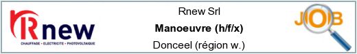 Offres d'emploi - Manoeuvre (h/f/x) - Donceel (région w.)