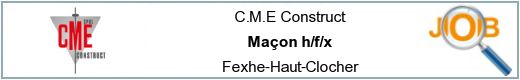 Offres d'emploi - Maçon h/f/x - Fexhe-Haut-Clocher