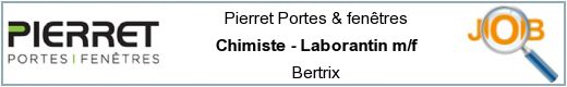 Offres d'emploi - Chimiste - Laborantin m/f - Bertrix