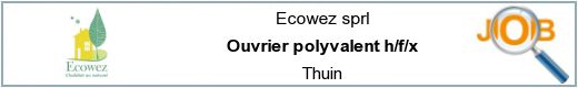 Offres d'emploi - Ouvrier polyvalent h/f/x - Thuin