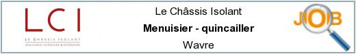 Vacatures - Menuisier - quincailler - Wavre