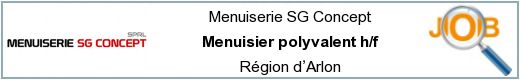 Offres d'emploi - Menuisier polyvalent h/f - Région d’Arlon